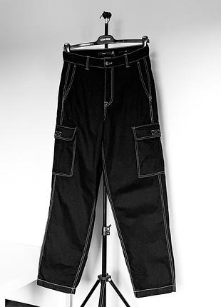 Джинсы карго bershka cargo wide jeans pants