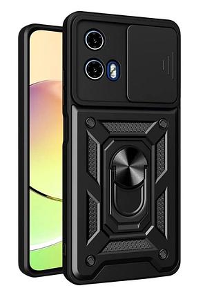 Чохол протиударний armor guard shield для motorola moto g34 5g з підставкою захист камери чорний