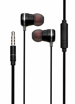 Вакуумные наушники hoco m16 ling sound 3,5 мм черный металл с микрофоном комплект сменных амбушюр