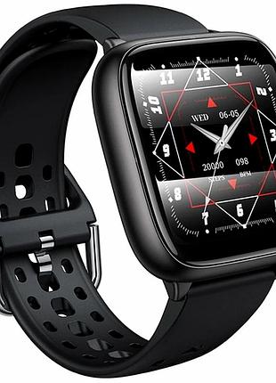 Смарт часы hoco y36 с дисплеем 1.72 дюйма bluetooth 5.3 черные для фитнеса и управления мультимедиа
