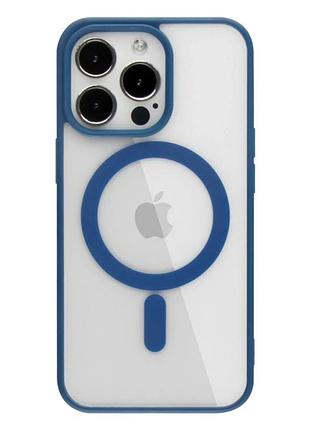 Чехол tpu color с magsafe для iphone 15 pro противоударный navy blue с защитой камеры