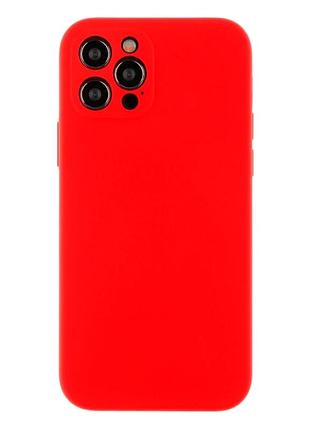 Чехол силиконовый для iphone 12 pro с микрофиброй внутри защитный red.yt09