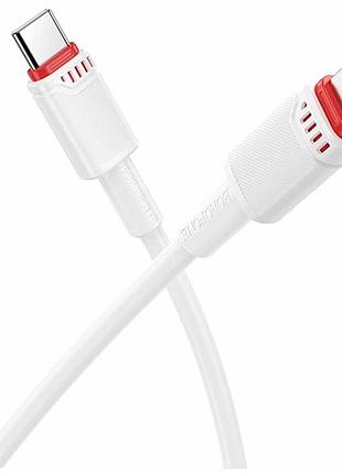 Кабель usb type-c to type-c 60w 1м 3a белый borofone bx110 для зарядки ноутбуков и смартфонов