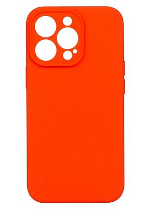 Чехол силиконовый silicone case full camera для iphone 13 pro max с микрофиброй orange