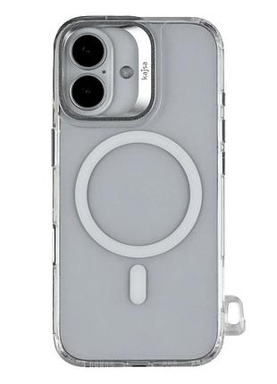 Чехол kajsa trans-shield с magsafe для iphone 17 tpu и pc серебристый с защитой камеры