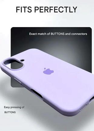 Чохол силіконовий silicone case full size для iphone 16 plus з мікрофіброю всередині фіолетовий 39.elegant purple