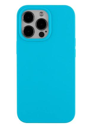 Чехол силиконовый soft silicone case для iphone 14 pro max защита камеры противоударный с микрофиброй внутри синий