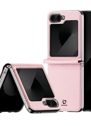 Чехол-книжка dux ducis для samsung galaxy flip 6 f741 pc pu защитный розовый