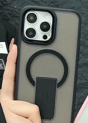 Чохол tpu+pc flexguard magnetic ring stand для iphone 13 pro протиударний із захистом камери чорний 7