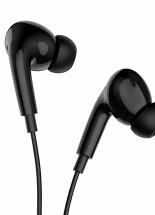 Навушники вакуумні hoco m101 pro з мікрофоном type-c чорний 10 мм 1.2 м abs пластик для смартфонів