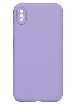 Чехол силиконовый full case для iphone xs max с защитой камеры микрофибра 39.elegant purple