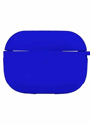 Футляр силиконовый с карабином для airpods pro 44.shiny blue матовая поверхность защита от повреждений