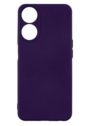 Чехол силиконовый full camera для oppo a58 с микрофиброй внутри защита камеры фиолетовый