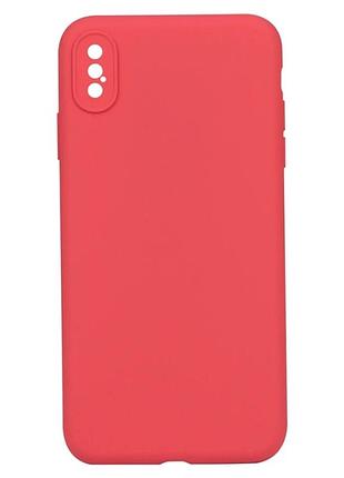 Чехол силиконовый full camera для iphone xs max с микрофиброй защита камеры цвет 25.camelia