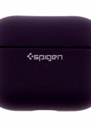 Футляр tpu spigen leather armor для airpods 4 цвет фиолетовый