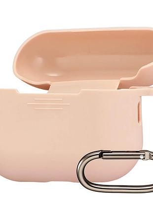 Чехол силиконовый 1,2мм для наушников airpods pro 3 цвет розовый песок