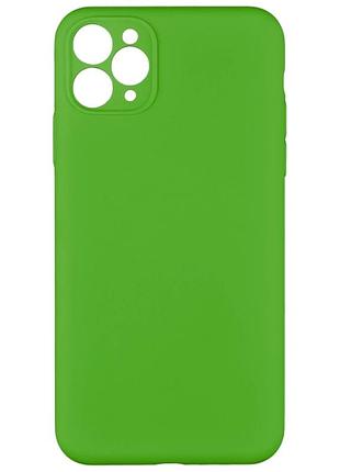 Чохол силіконовий full camera для iphone 11 pro max із захистом камери мікрофібра 32.green