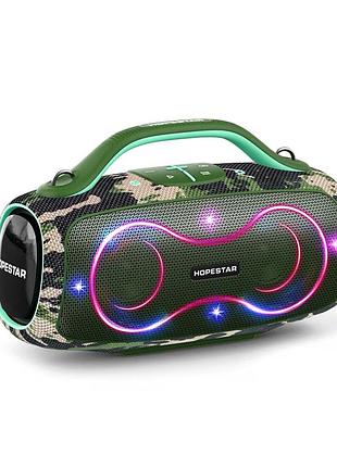 Портативна bluetooth-колонка 400 вт 32000 ма·год rgb камуфляж зелений hopestar party 168