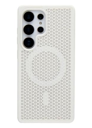 Чехол tpu+pc aerocool с magsafe для samsung galaxy s25 ultra 5g защита камеры белый