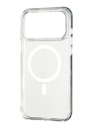 Чехол силиконовый clear case с magsafe для iphone 17 pro max прозрачный с защитой камеры