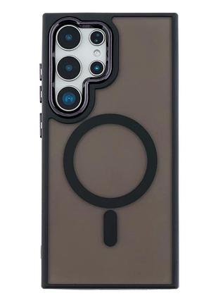 Чехол tpu pc space magnetic color с magsafe для samsung galaxy s25 ultra 5g черный противоударный с защитой камеры