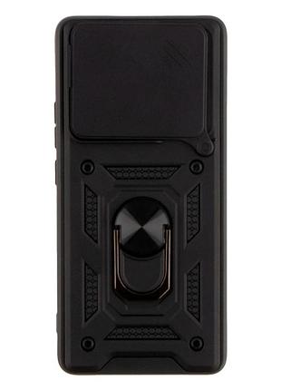 Чехол противоударный armor guard shield для xiaomi redmi 13 4g poco m6 4g с подставкой черный