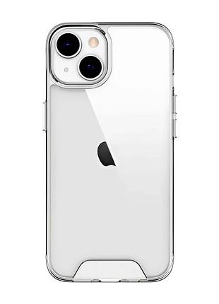 Прозрачный чехол tpu для iphone 15 plus с защитой камеры и усиленными углами transparent