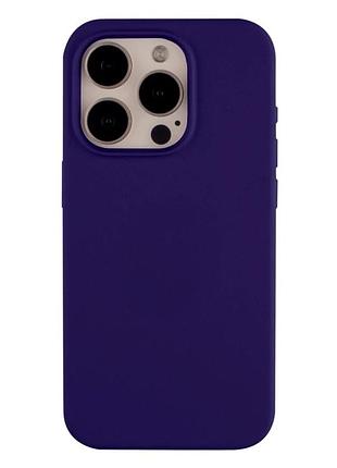 Чехол силиконовый full size для iphone 15 pro max защита камеры противоударный фиолетовый