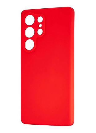 Чохол силіконовий silicone case для samsung s25 ultra захист камери червоний