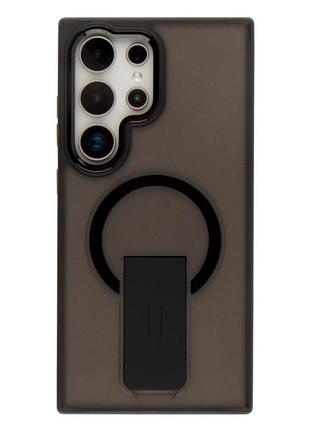 Чохол tpu+pc протиударний із магнітною підставкою для samsung galaxy s24 5g s25 5g чорний