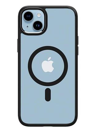 Чохол tpu+pc ultra hybrid з magsafe для iphone 14 чорний протиударний із захистом камери