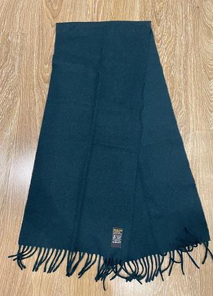Шерстяной шотландский шарф изумруд 100% wool