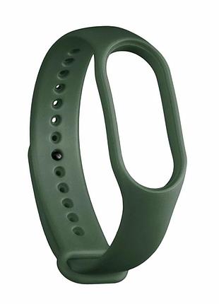 Ремешок для xiaomi mi band 5 6 7 силиконовый цвет pine green с застежкой pin-and-tuck