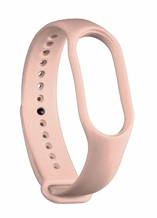 Ремешок силиконовый pink sand для xiaomi mi band 5 6 7 с застежкой pin-and-tuck