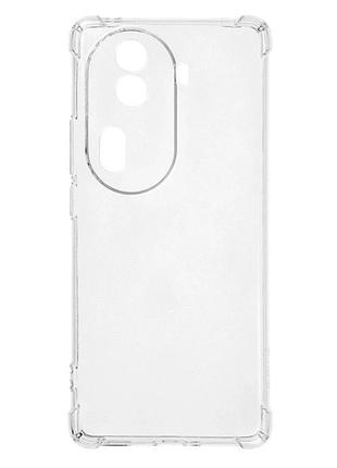 Прозрачный чехол tpu для oppo reno 11 pro с защитой камеры и усиленными углами прозрачный