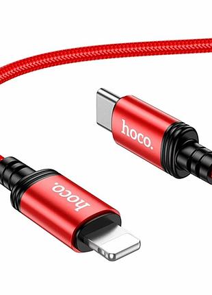 Кабель usb type-c to lightning 20 w 3 a 1 м червоний hoco x89 wind для заряджання та синхронізації