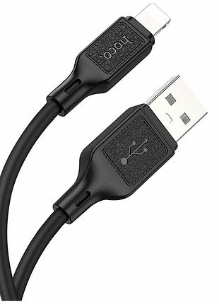 Кабель usb hoco x90 lightning 2.4a 1м черный силиконовый для зарядки и передачи данных