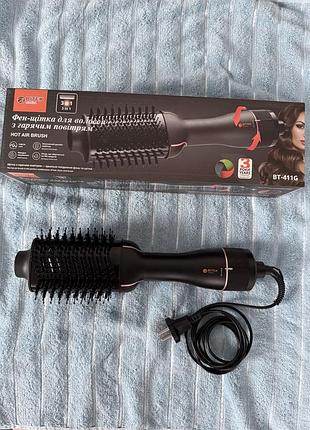 Фен-щітка для волосся bt-411g 3566 1200w чорний