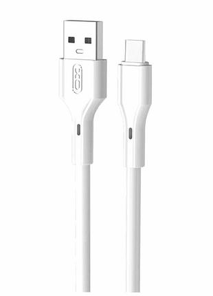Кабель usb type-c 3а 1м белый для зарядки и передачи данных xo nb230 rock series