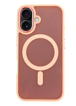Чехол tpu+pc space magnetic color с magsafe для iphone 16 защитный розовый