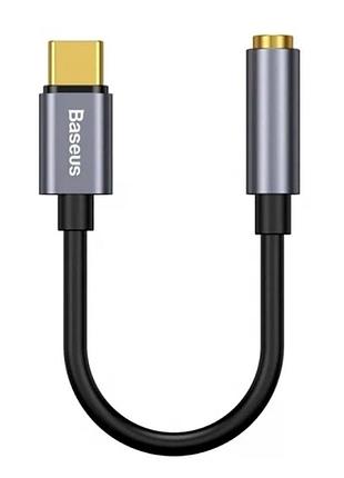 Адаптер baseus type-c male to 3.5 mm female чорний для під'єднання навушників і аудіопристроїв модель l54