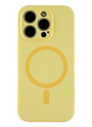 Чохол силіконовий glow silicone case з magsafe для iphone 16 pro захисний жовтий