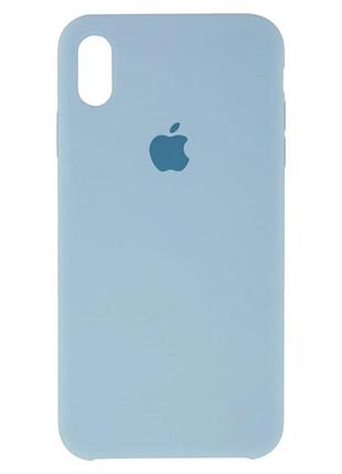 Чехол силиконовый для iphone xs max с микрофиброй внутри защитный голубой 58.sky blue