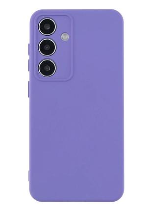 Чехол силиконовый full case для samsung galaxy s24 plus 5g защита камеры с микрофиброй внутри пурпурный