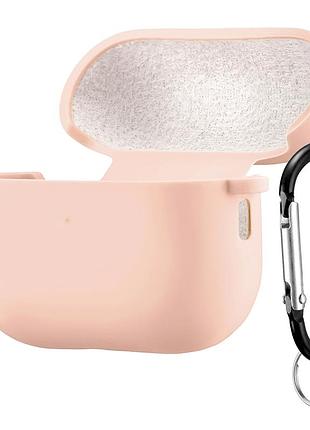 Чехол силиконовый 2,5мм розовый песок для наушников airpods pro 2 с микрофиброй