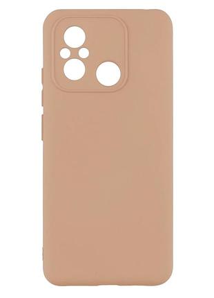 Чехол силиконовый full camera для xiaomi redmi 12c с защитой камеры микрофибра 19.pink sand