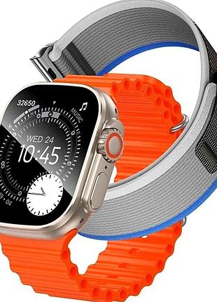 Смарт-годинник hoco y42 ultra smart watch titanium gold 2.01 дюйма bluetooth 5.3 пульсометр крокомір водозахист