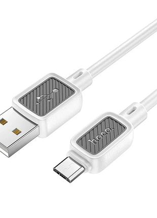 Кабель hoco x108 micro usb 2 4 а 1 м силикон белый для зарядки и передачи данных