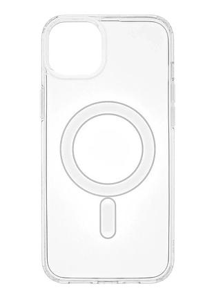 Прозрачный чехол tpu clear case с magsafe для iphone 14 plus защита камеры легкий прозрачный