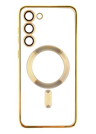 Чехол tpu metallic full camera с magsafe для samsung galaxy s23+ 5g защита камеры золотой